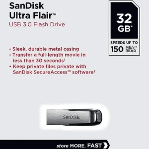 FLASH MEMORY SANDISK Ultra Flair Metal 32GB